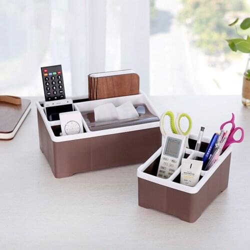 Multi-function Desktop Storage Box TV Air Conditioner Remote Control Organizer Practical Tissue Box Home Sundries Storage New