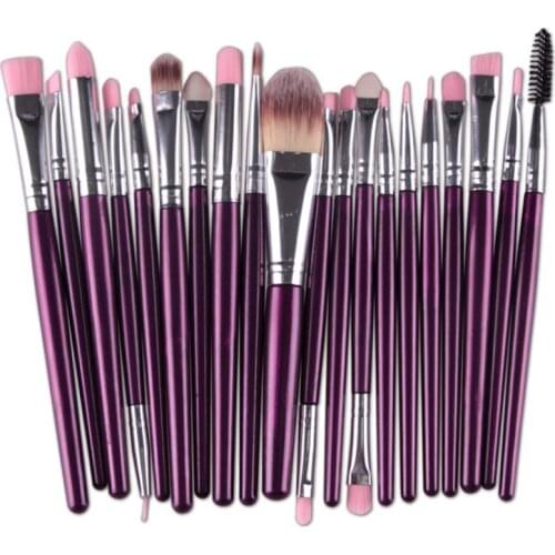 20 Pcs Professional Makeup Brush Set Powder Face Foundation Eye Shadow Eyeliner Lip Cosmetic Brushes Kit Y