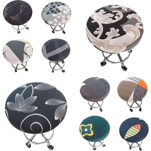 2020 New Round Chair Cover Bar Stool Cover Elastic Seat Cover Home Chair Slipcover Round Chair Bar Stool Floral Printed