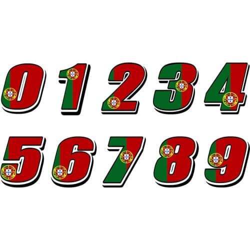 Portuguese Flag Portugal Car Styling Racing Number Motocross Auto Stickers Bike Waterproof Decals