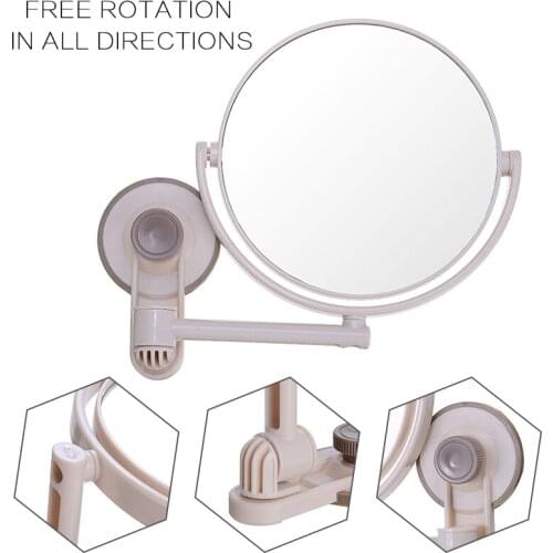 Practical Double Sided Wall Mirror For Bathrooms Dorm Room Campers 360 Degree Suction Cup Makeup Shaving Mirrors