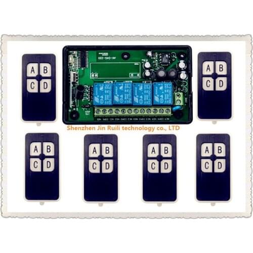 AC 110V 220V 230V RF 4CH Wireless Remote Control Relay Switch Security System Garage Doors & Electric Doors