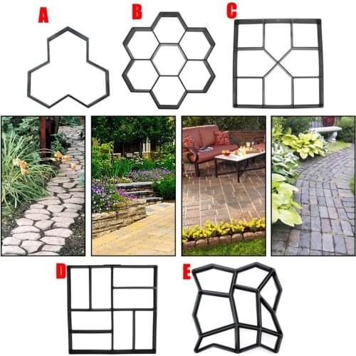 Garden DIY Plastic Path Maker Pavement Model Concrete Stepping Stone Cement Mould Brick molds for cement Mold Garden Decoration