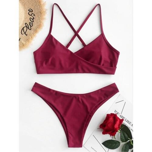 Sagace Brazilian push up womens sexy tie solid color printed split bikini swimsuit with chest cushion, bare back, simple and sl