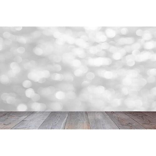 Silver Flare Bokeh Wooden Floor Photo Background Vinyl Cloth Backdrop for Baby Shower Children Party Photocall Photography Props