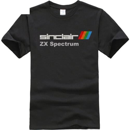 Sinclair Zx Spectrum Retro 80s Personal Computer Black Cotton t-shirt 01431 Men T Shirt Print Cotton Short Sleeve t-shirt