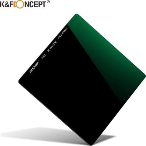 K&F Concept ND1000 MC 20 Layer Square Lens Optical Glass Filter 10 Stop Optical Glass Fits 100x100mm with Filter Case Gift