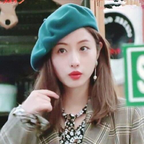 Warm Wool Beret Hat Scarf Set Cap Ball Top Beret Hats Beanie Skullcap Brimless Hats