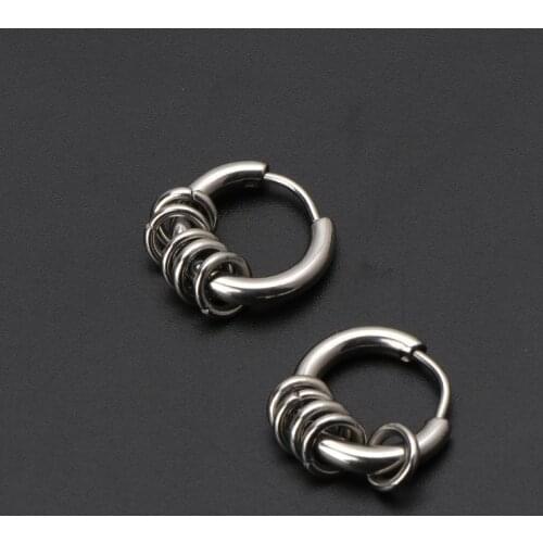 Hip Hop Titanium Steel Punk Hoop Earring Cartilage Helix Piercing Earrings E56A