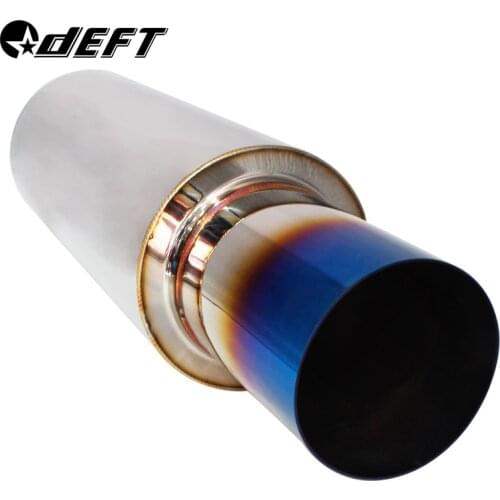 Interface 76mm Export 100mm Car Styling Exhaust System Pipe Tail Universal Racing Muffler 304 Stainless Steel 3"To 4" Mufflers