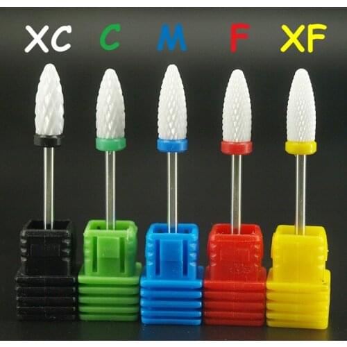 High quality 1PCS ceramic flame nail drill bits for electric nail manicure pedicure cutter machine tools,mix Grit