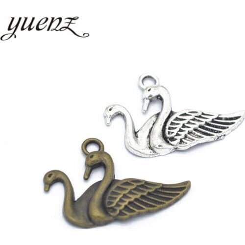 YuenZ 10 pcs 2 color Antique Silver color goose Charms Zinc Alloy necklace,earring bracelet jewelry DIY handmade 29*21mm D749