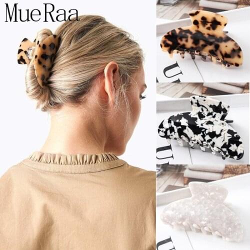 MueRaa 2021 New Fashion Big Size Hair Claws For Women GIrls Hair Clips Hair Accessories Woman Leopard Printted Hairpins Ornament