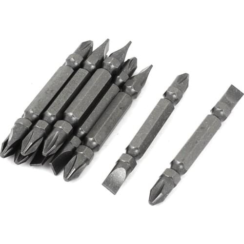 Magnetic Hex Shank Phillips Slotted Double End Screwdriver Bits 10 Pcs