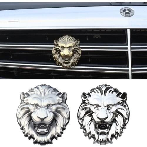 1X 3D Metal Windshield New Lion Head Emblem Badge Logo Car Sticker Reflective Decal Auto Decoration Badge Motorcycle Car Styling