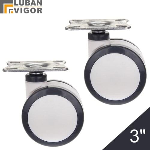 3 inch,Medical casters/wheels,Flat panel installation,double PU wheel,Mute Wearable,For Hospital trolley Electronic equipment