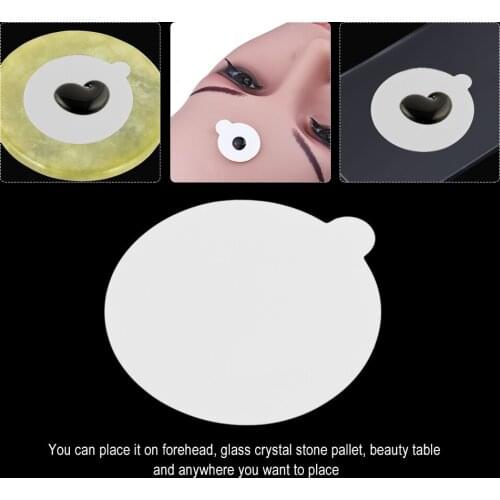 60Pcs/Pack Large Size Disposable Eyelash Glue Holder Sticker Pallet Eyelash Extension Glue Pads Stand On Eyelash Jade Stone