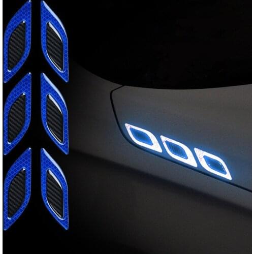 6Pcs/Set Carbon fiber Car Reflective Strips Sticker For Dacia duster logan sandero stepway lodgy mcv 2 Renault Megane Modus Espa