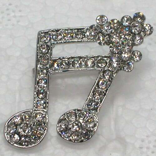 Rhinestone Music Note pin brooches C341 A