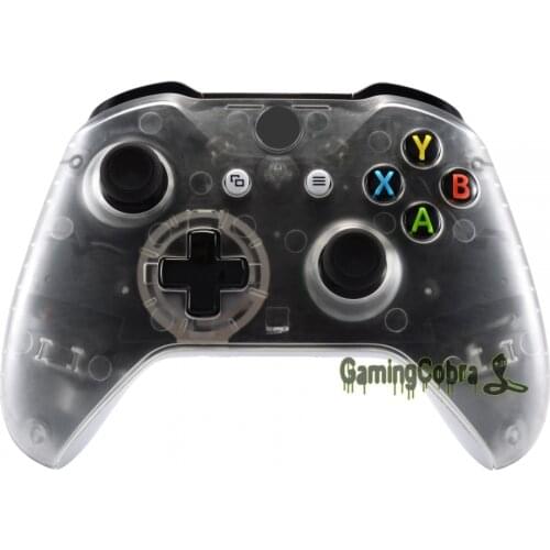 EXtremeRate Transparent Clear Faceplate Cover Matte Front Housing Shell Case for Xbox One S & for Xbox One X Controller