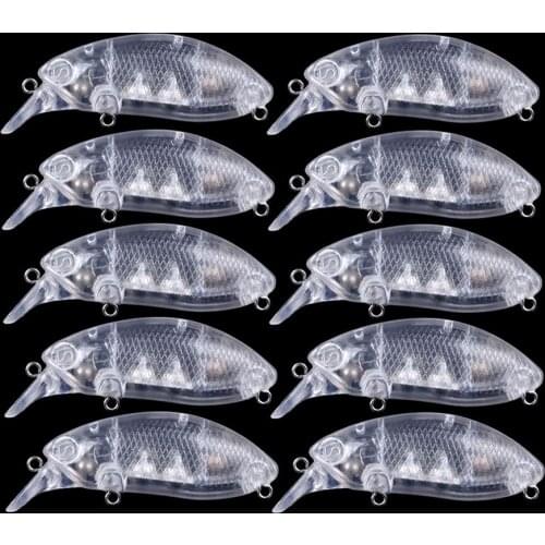 50pcs 6cm 8g blank nude baits crankbait Minnow bait Unpainted Lure Bodies Fishing bait