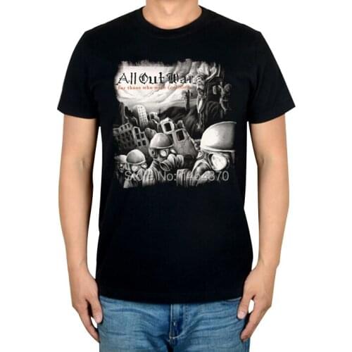 4 kinds Streetwear Soldier ALL OUT WAR Rock Brand t shirt Cotton Punk fitness Hardrock thrash Metal black shirts