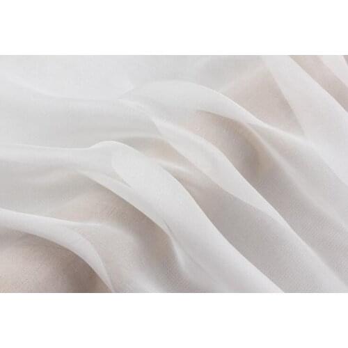 Howmay 100% pure silk fabric chiffon 5.5m/m 55" 140cm natural white transparent tulle DIY or dress scarf 50yards wholesale