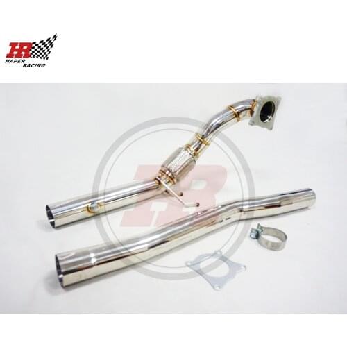 HP RACING 3.0'' Stainless Steel Catless Downpipe Exhaust System For MK6 Gol f R S3 8P TTS Q uattro 1.8L TFSI 2.0T 2006-2013 FWD