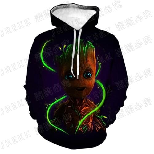 Cool Super Hero Groot Hoodies Men Women Children 3D Print Fashion Sweatshirt Pullover Boy Girl Kids Casual Streetwear Coat