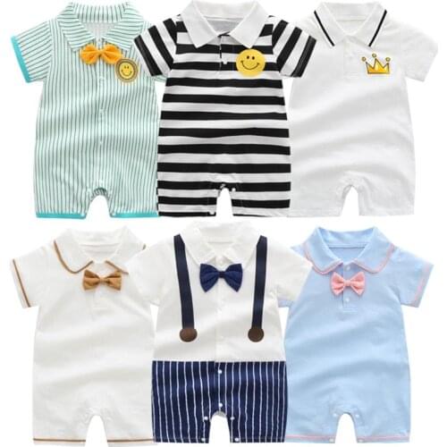 Newborn Baby Clothing Summer Infant Toddler Girl Romper Short Sleeve Cartoon Pattern Cotton Baby Jumpsuit 0-2yrs Baby Costume