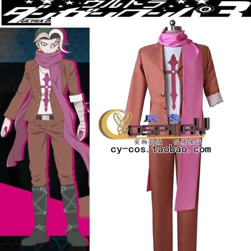 Tanaka Gandamu Cos Anime Danganronpa3 -The End of Cosplay Costume Man Size 4in1 Coat+Shirt+Scarf+Pants