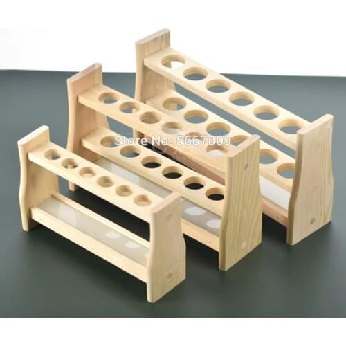 1pcs Lab Wooden test tube 10ml 25ml 50ml 100ml rack colorimetric tube rack with 6 and 12 holes