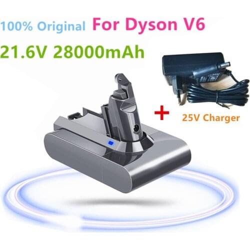 21.6V 28000mAh Li-ion Battery for Dyson V6 DC58 DC59 DC62 DC74 SV09 SV07 SV03 965874-02 Vacuum Cleaner Battery L30 + 2A Charger