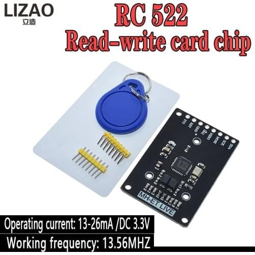 MINI RFID module RC522 Kits S50 13.56 Mhz 6cm With Tags SPI Write & Read for arduino uno 2560
