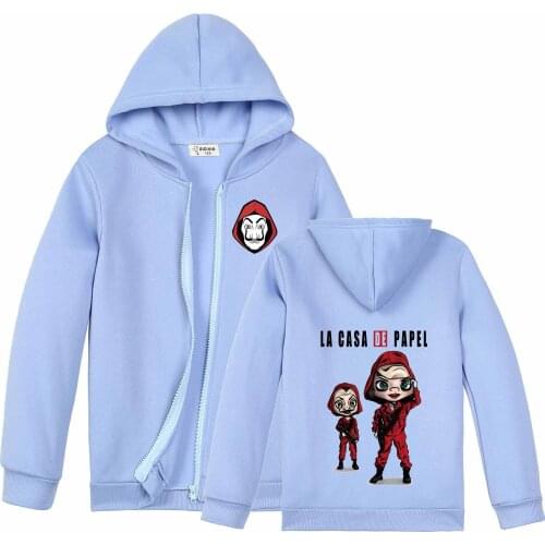 Cartoon House of Cards Printing Fashion Childrens Zipper Hooded Jacket Boys Spring and Autumn Girls Sports and Casual Wear