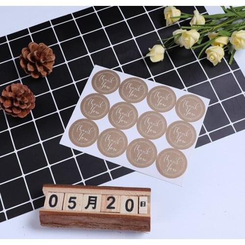 1200pcs Brown thank you Sealing Stickers round DIY Decorative Sticker Decor Party Package Label free shipping