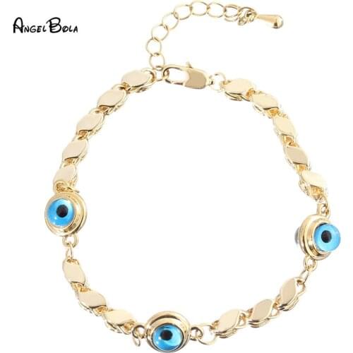 Fashion New Lucky Devil Eye Women Charm Gold Jewelry Bracelet Event Party Holiday Gift Accessories Wholesale
