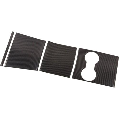 Applicable for 2019 Tesla Model 3-abs black carbon fiber grain front drainage cup frame trim