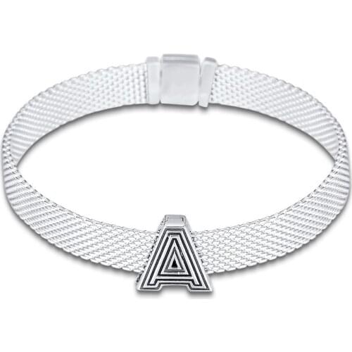 Fits for Pandora Charms Bracelets Letter A Clip Beads 100% 925 Sterling Silver Jewelry Free Shipping