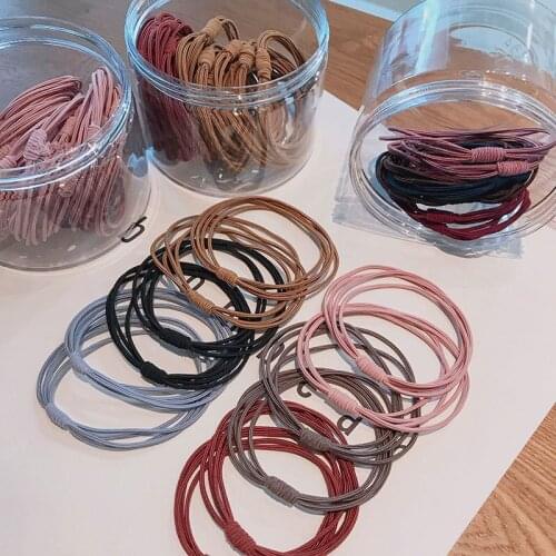 20 Pcs/Set Basic Ins Rubber Bands Simple Korean Style Cute For Girls Women Ponytail Holder Scrunchies Sweet Tie Hair Accessories