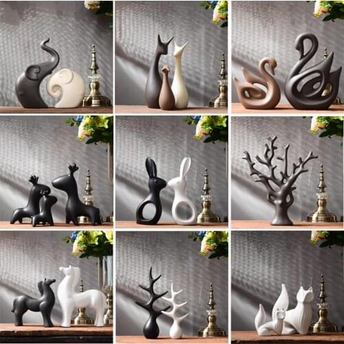 Simple Modern Ceramic Figurines Livingroom Ornament Home Furnishing Decoration Crafts Office Coffee Wedding Ceramic Gift