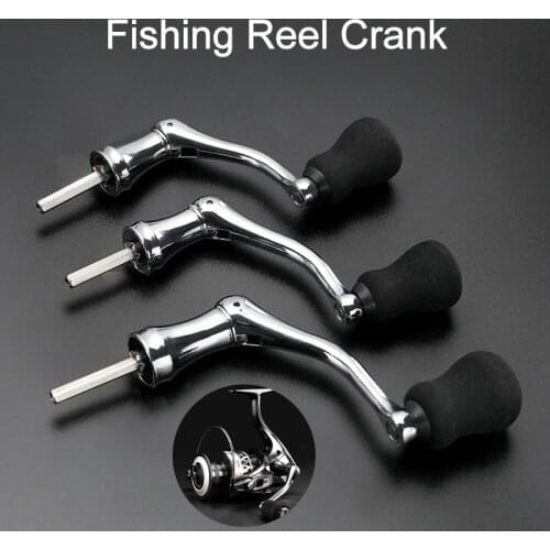 Spinning Reel Handle Metal Fishing Spinning Reel Crank Handle Replacement Part with Plastic Rotatable Grip Knob