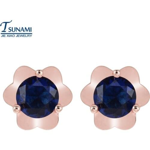 Simple flower zircon stud High quality multi-colored fashion jewelry earrings for girls' wedding gifts ER-185