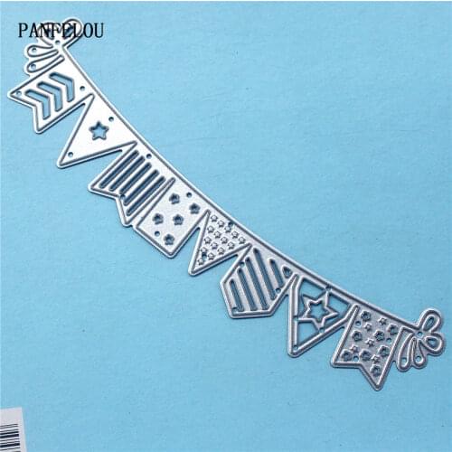 PANFELOU Metal craft Holiday flag paper die cutting dies for Scrapbooking/DIY Easter wedding Halloween cards