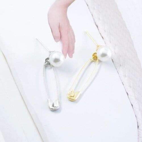 Cute Earrings Safe Pin Stud Earrings Pearl Gold 2020 Metal Minimalist for Women Girls Party Aretes De Mujer Modernos 2019