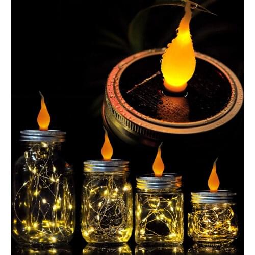 Solar Led Fairy Light Outdoor Mason Jars Bottle String Light 20 LED 2M Garland Candle Lighting Garden Wedding Christmas Decor