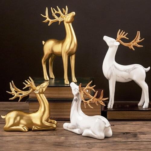 Creative modern minimalist elk crafts living room wine cabinet decorations light luxury high-end office desk furnishings