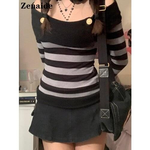 Женские полосатые футболки ZENAIDE China At AliExpress