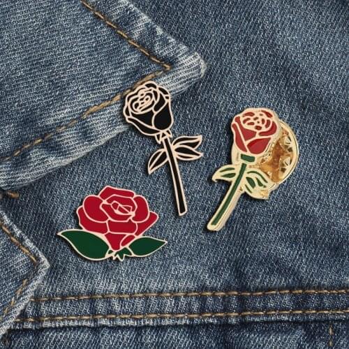 3Style Fashion Flower Brooches For Women Denim Lapel Shirt Collar Metal Button Pin Enamel Badge Jewelry Men Backpack Accessories