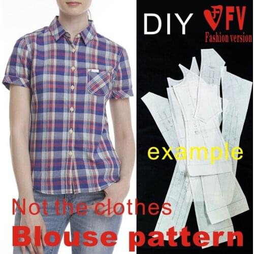 DIY handmade clothing cutting pattern layout drawing custom new style womens shirt pattern 1:1BCY-17